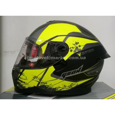 Мотошлем GEON 967-2 AIR Интеграл с очками Yellow/Black